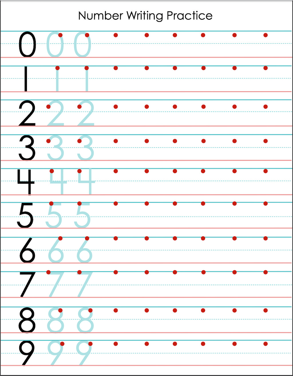 Number Writing Practice Sheet (Free Printable) - Flanders Family ...