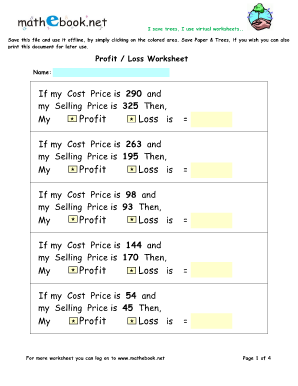 18 Printable profit and loss worksheet Forms and Templates ...