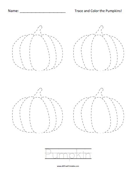 Pumpkin Tracing Worksheet - Free Printable