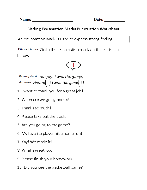 worksheets library | Punctuation Worksheets