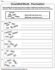Punctuation Worksheets