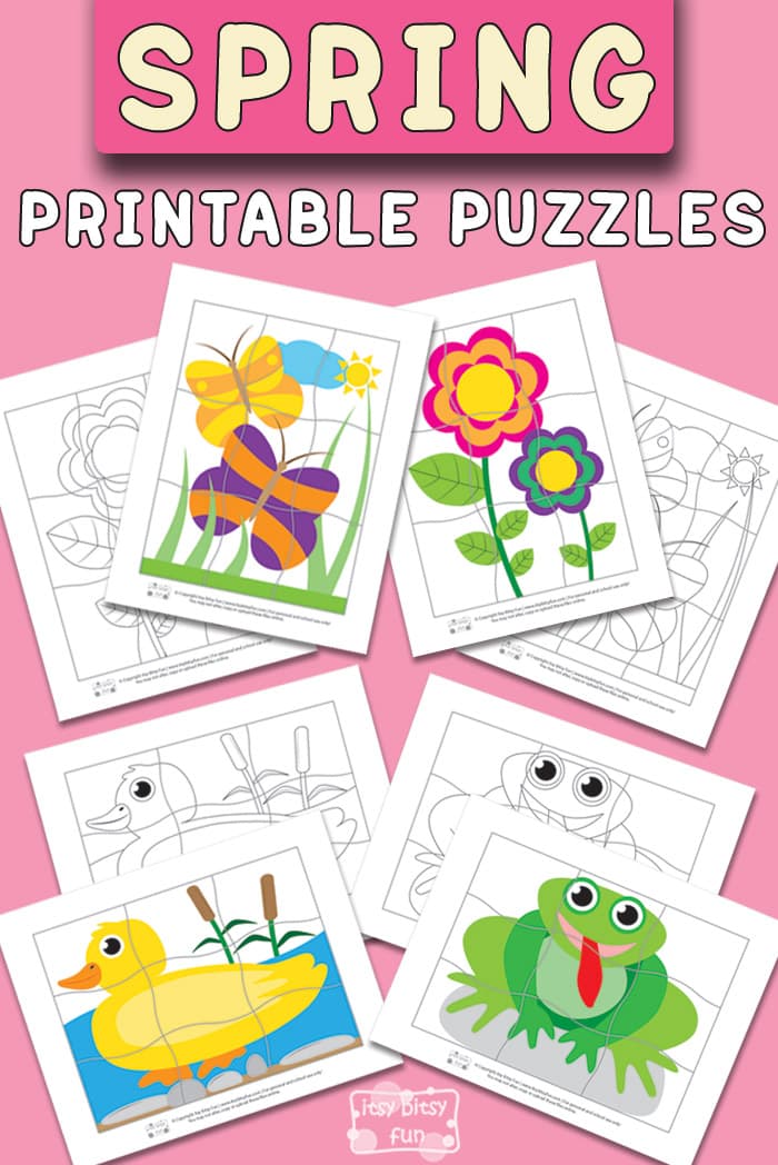 Spring Printable Puzzles for Kids - Itsy Bitsy Fun