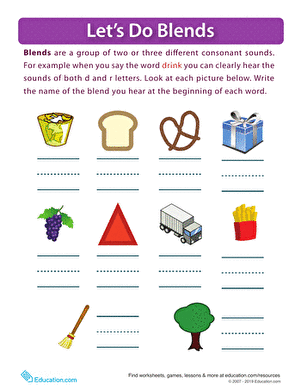 free r blend worksheet