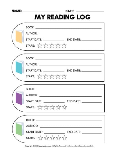 free reading books worksheet