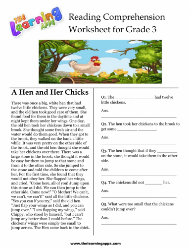 free reading comprehension worksheet for 3rd grade