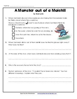 free reading comprehension worksheet for 4th grade