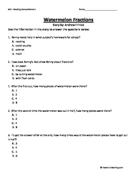 free reading comprehension worksheet for 4th grade
