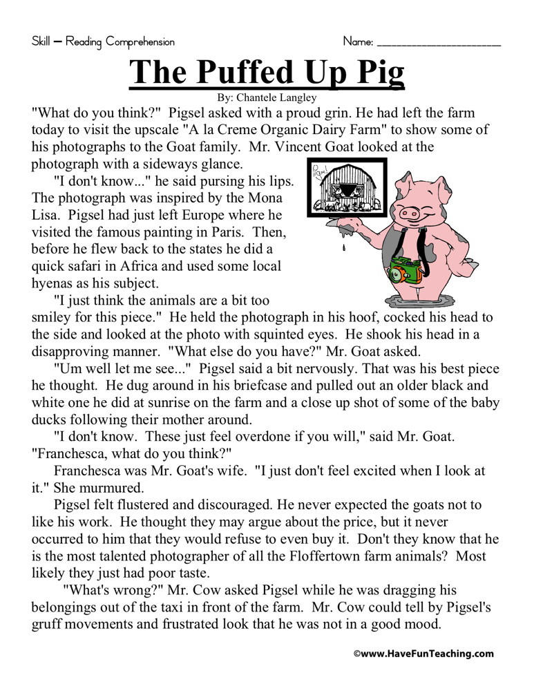 free reading comprehension worksheet for 5th grade