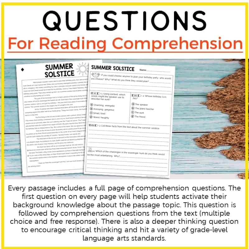 free reading comprehension worksheet for 6th grade