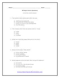 free reading worksheet for 3rd grade