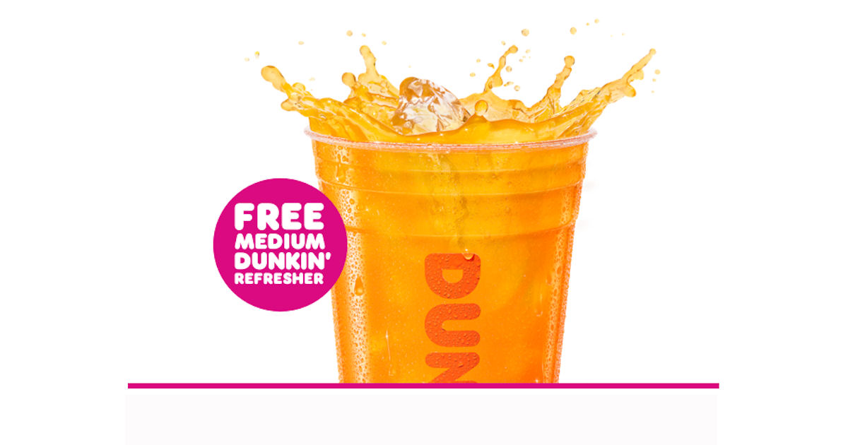 Free Medium Dunkin Refresher - Free Product Samples