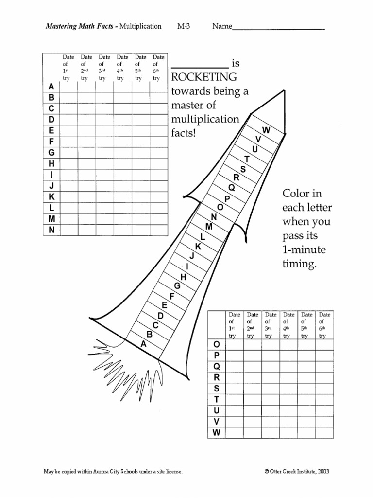 free rocket math worksheet