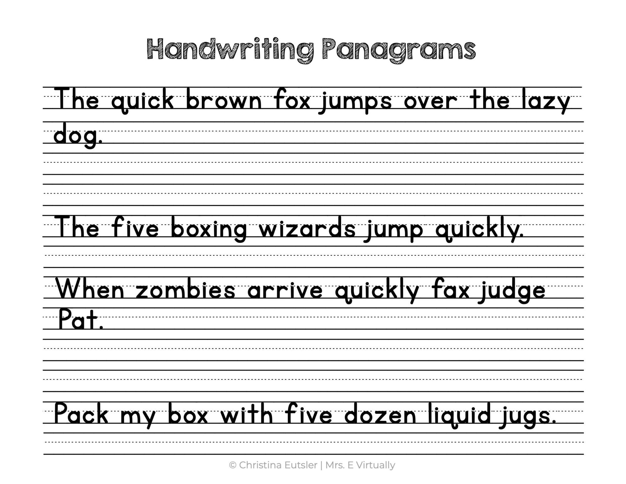free second grade handwriting paper