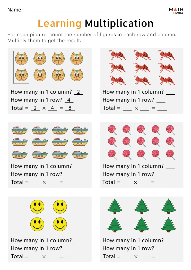 2nd Grade Multiplication Worksheets - Math Monks