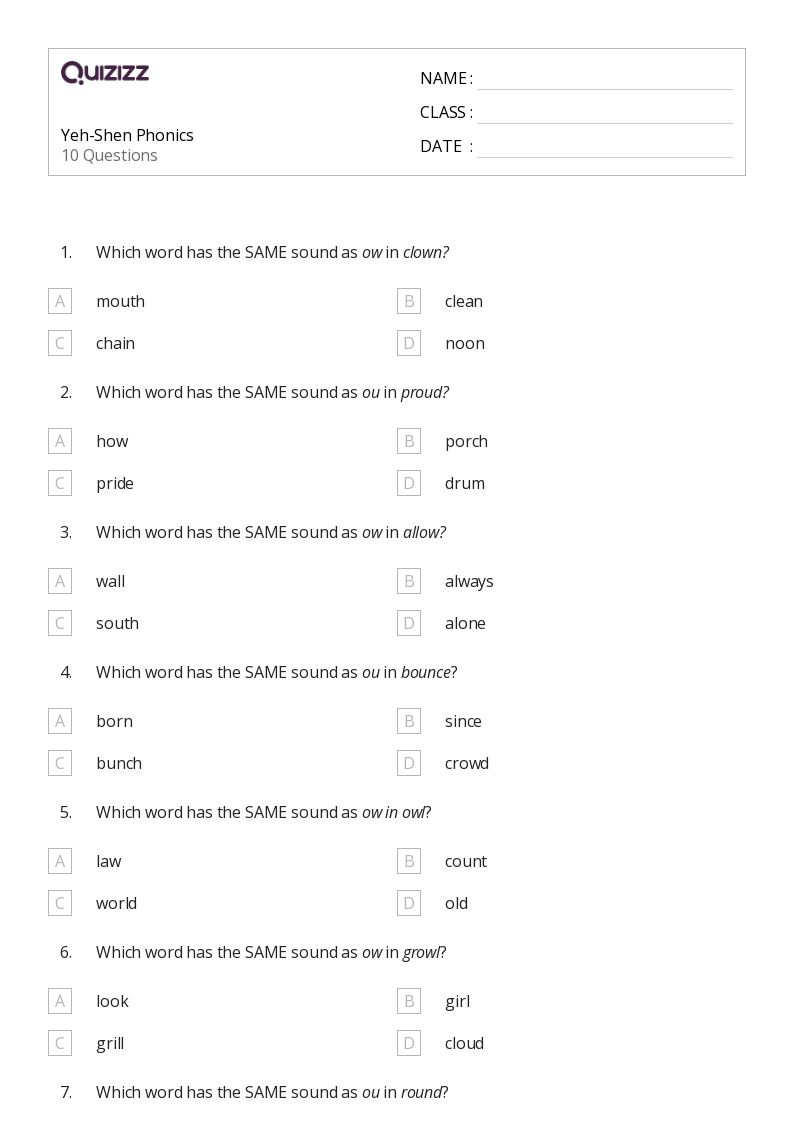 50+ Phonics worksheets for 2nd Grade on Quizizz | Free &  Printable