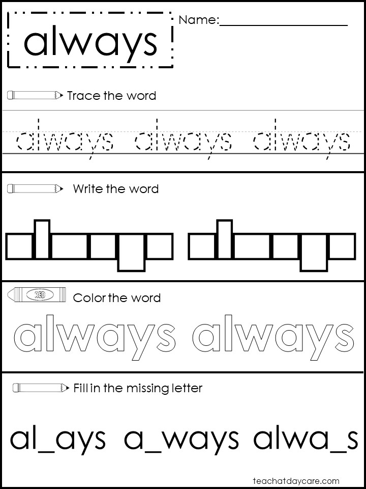 Dolch 2nd Grade Sight Words Word Work Worksheets | Made By Teachers