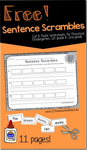 FREE Sentence Scrambles Printable Worksheets