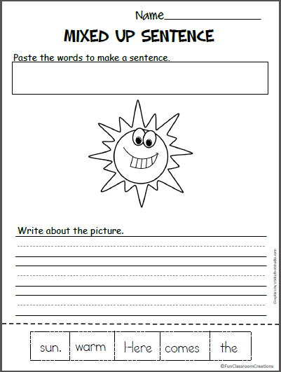 Sun Mixed Up Sentence Worksheet | Made By Teachers