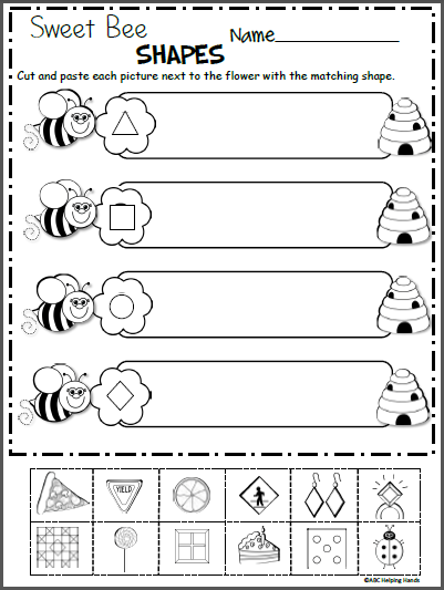 free shape worksheet for kindergarten