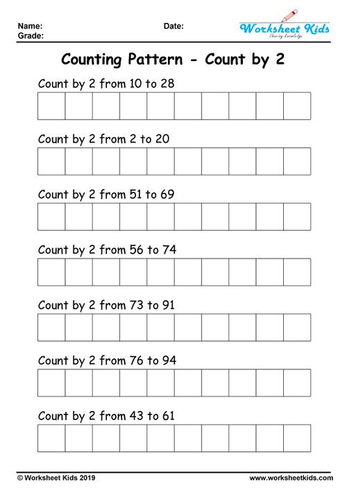 Free Printable Skip Counting Worksheets 1-10 | Grade K-3 Math Practice