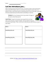Social Skills Worksheets