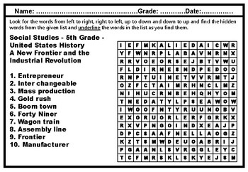 free social studies worksheet for 5th grade