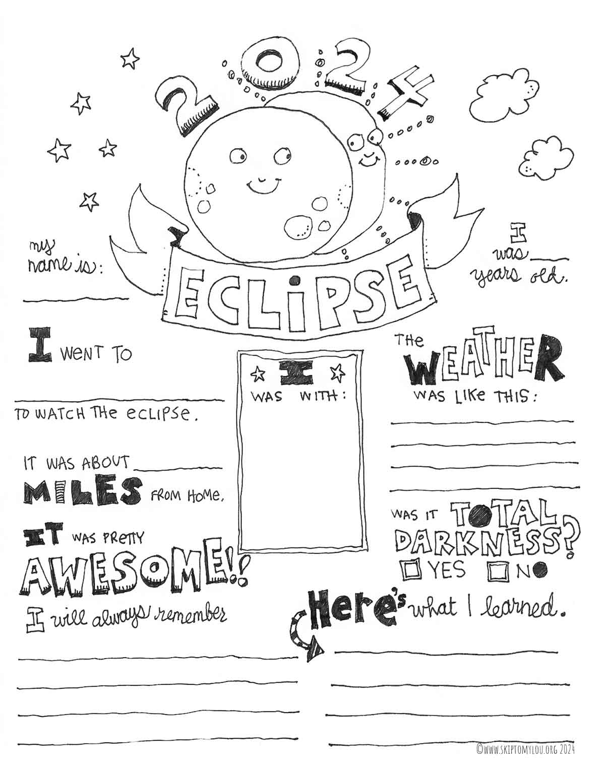free solar eclipse worksheet