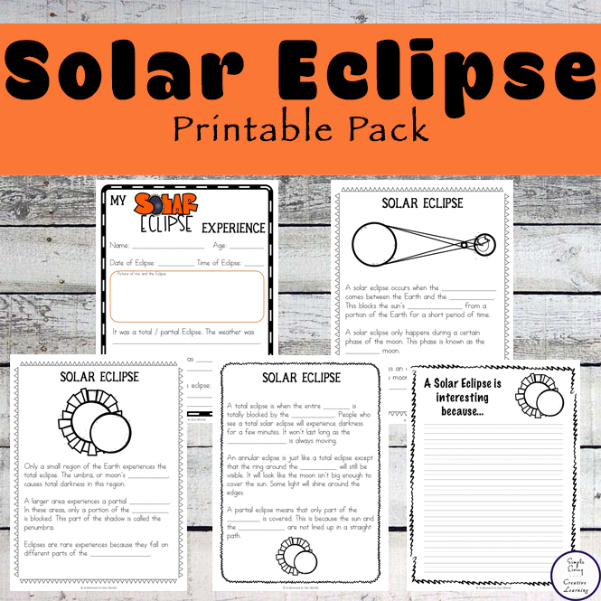 Free} Solar Eclipse Printable Pack - Simple Living. Creative Learning