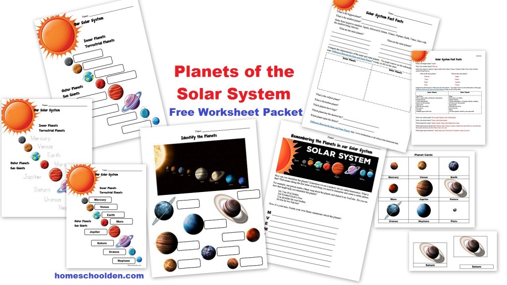Free Planets of the Solar System Worksheets - Homeschool Den