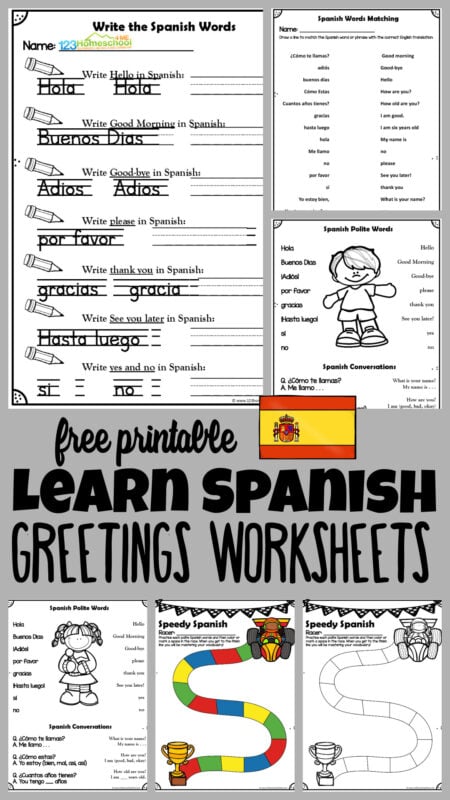 free spanish worksheet for middle school