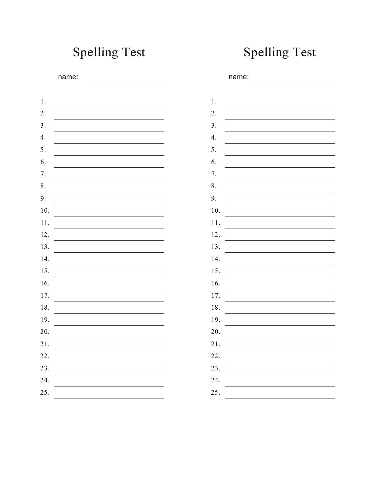 free spelling worksheet for teachers