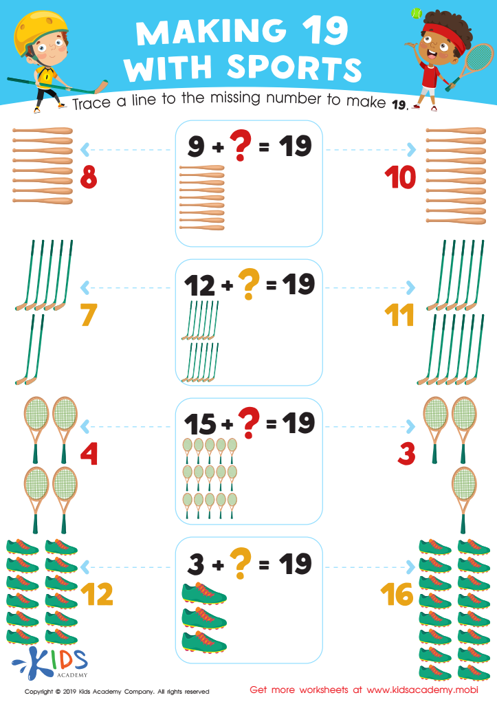 free sports math worksheet
