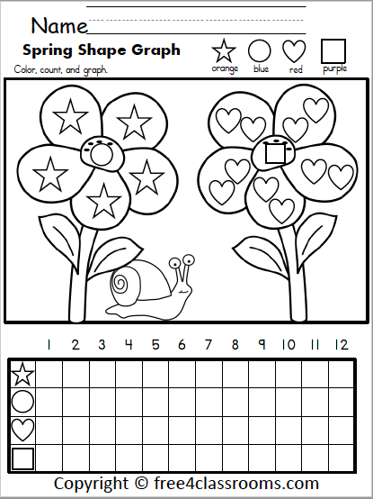 Free Spring Flowers Shapes Graphing Worksheet - Free ...