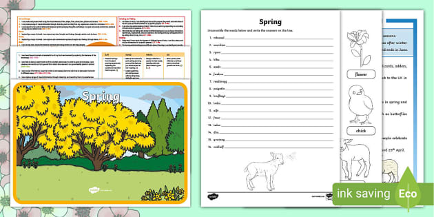 Free Spring Worksheets - First Level Resources for Spring