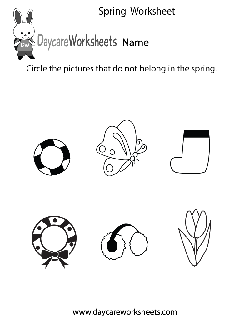 Free Printable Spring Worksheet for Preschool