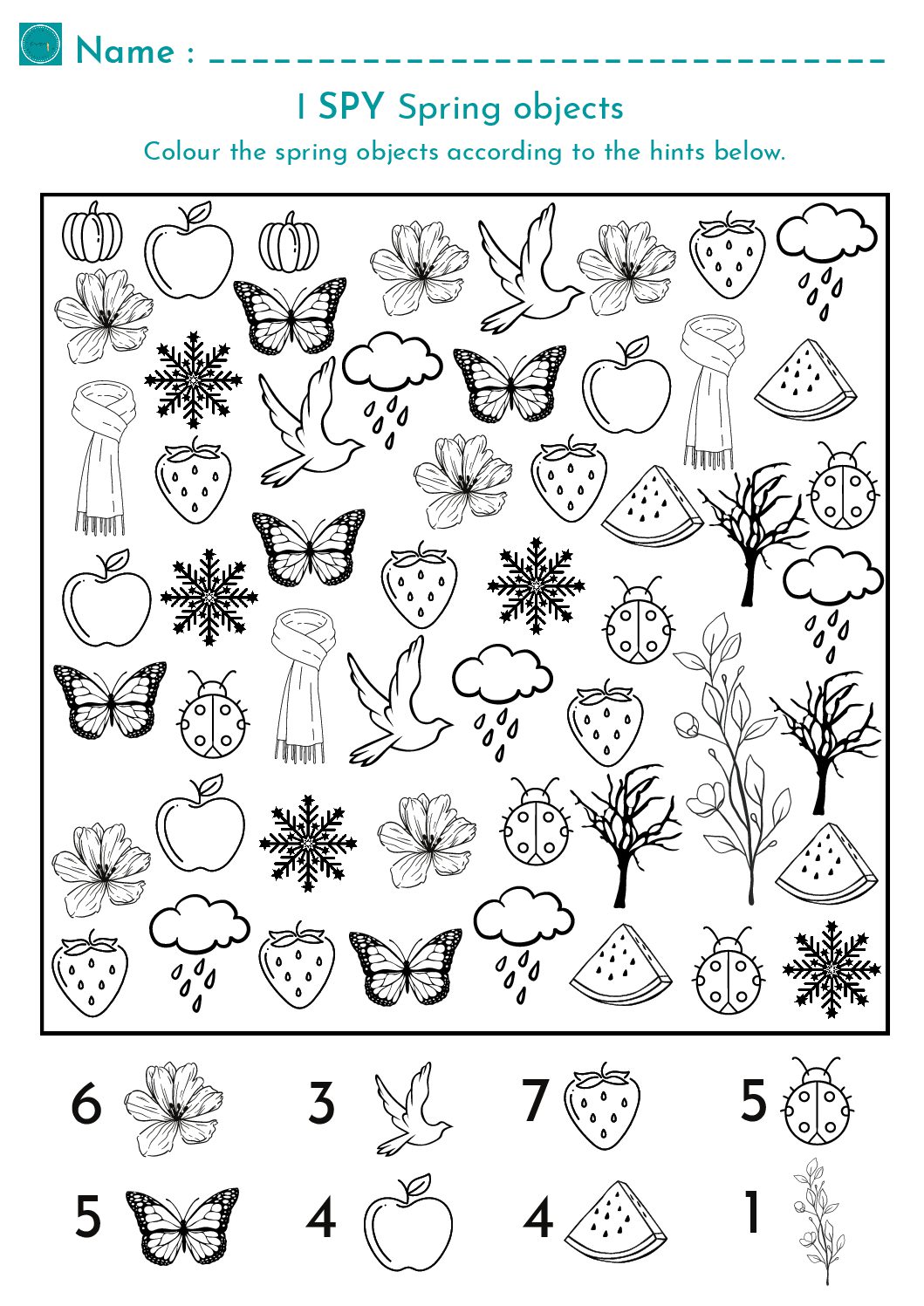 I Spy Coloring Pages Spring 2025 One For All
