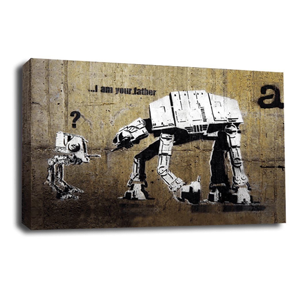 Banksy Wall Art Print Star Wars Framed Canvas Graffiti Picture ...