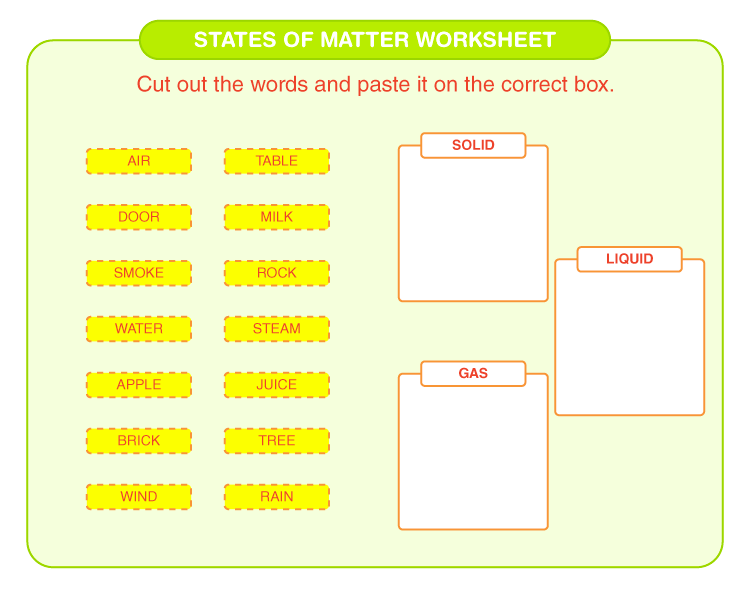 States Of Matter Worksheet | Download Free Printables For Kids