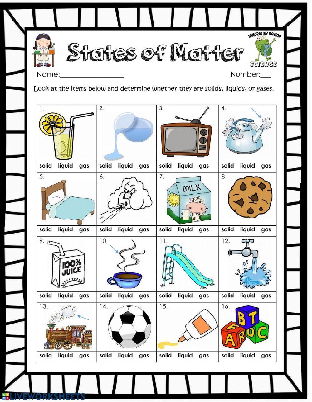 States of matter interactive exercise  