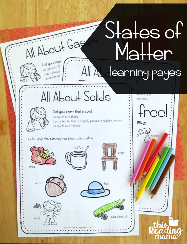 free states of matter worksheet