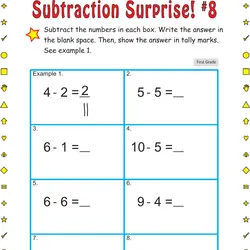 free subtraction worksheet for first grade