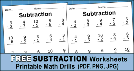 Subtraction Worksheets (Free Printable Math Drills) - DIY Projects ...