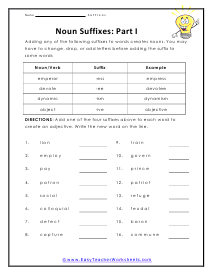 Suffix Worksheets