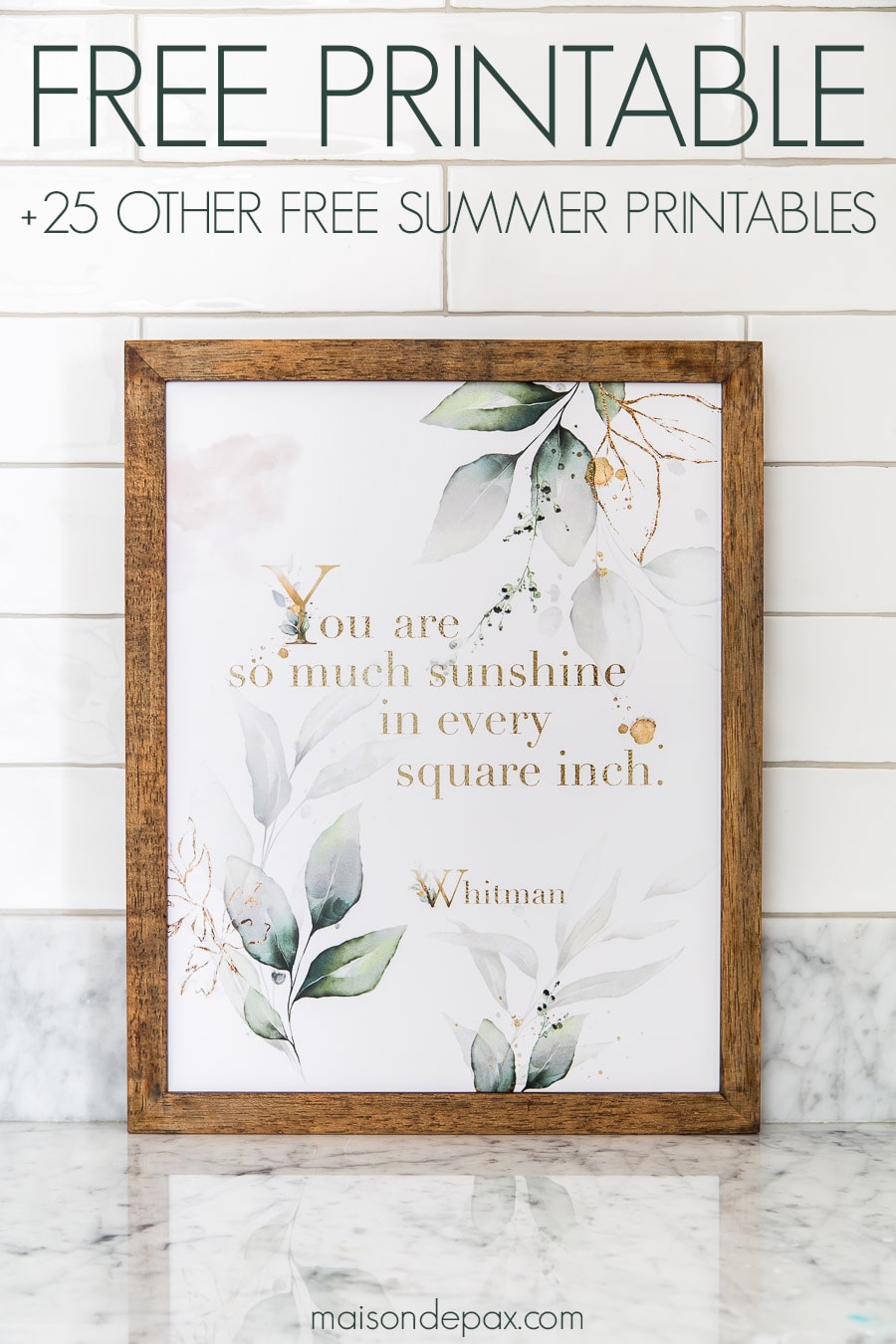 So Much Sunshine Printable Wall Art - Maison de Pax