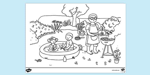FREE! - Summertime Colouring Page Drawing | Colouring Pages