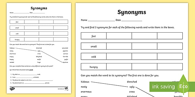 Teaching Synonyms Worksheet - NZ Primary Resources - Twinkl