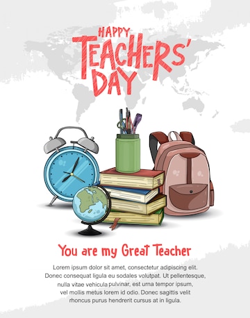 Premium Vector | Happy teachers day poster template