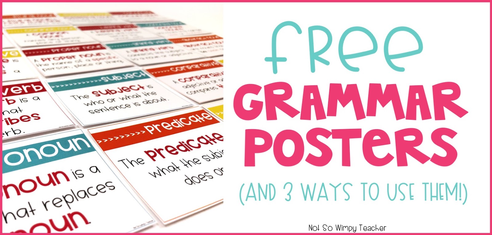 FREE Grammar Posters - Not So Wimpy Teacher