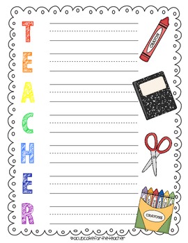 I Love My Teacher {Free Printables} by A Cupcake for the Teacher