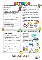REVISION FOR THE 4TH GRADE - ESL worksheet by duygu2